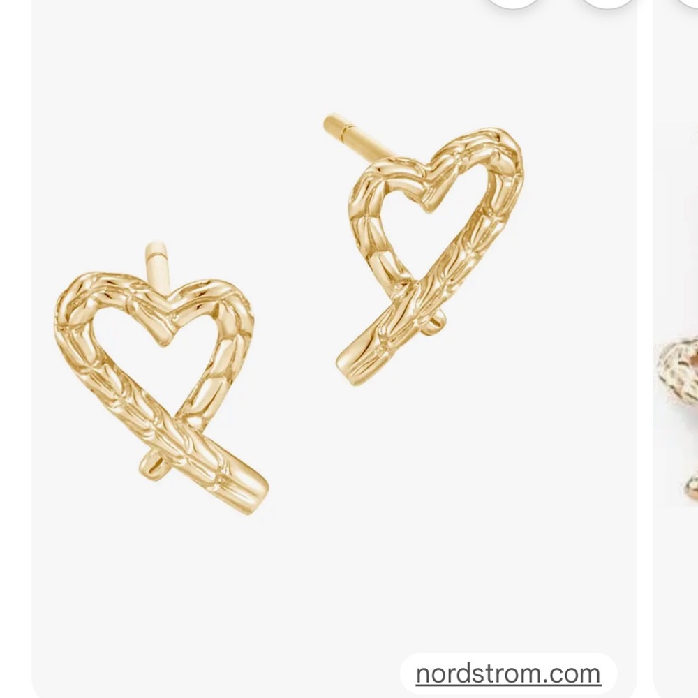 John Hardy Gold Classic Chain Heart Earrings - Picture 2 of 3